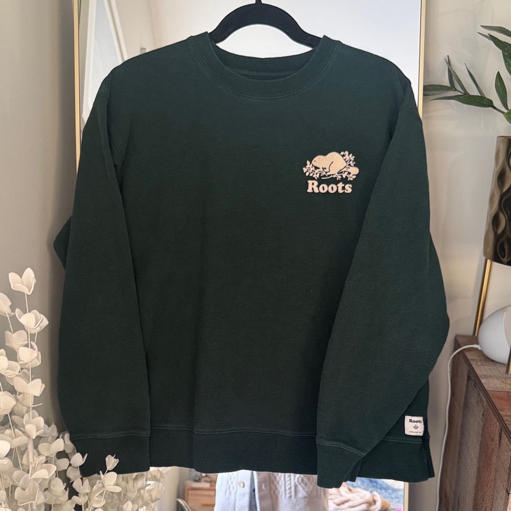 Roots Women’s Dark Green Crewneck Sweater - Picture 1 of 3